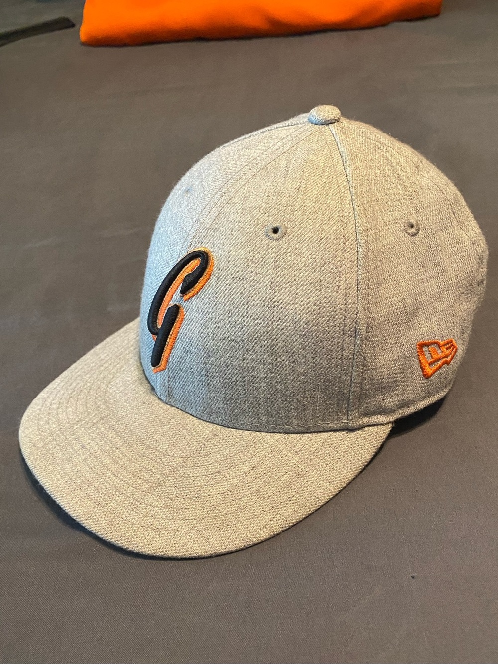 New Era Gray Cap with Orange and Black Accent